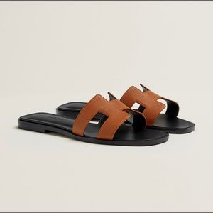 SOLD! Hermes Oran Sandals Naturel